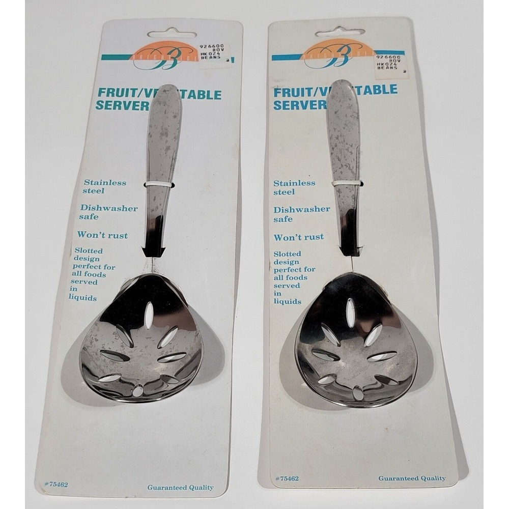 2 Stainless Steel Serving Slotted Spoon Cooking Utensil Kitchen Tool Heavy Gauge